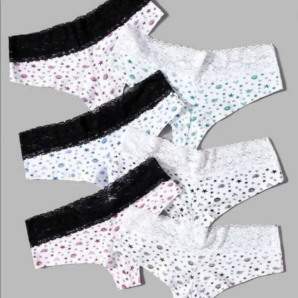 6 Pack Beach Themed Lace Panty With Front Bow - SMALL - Picture 2 of 8